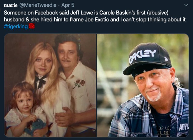 Ryktet florerar kring huruvida Jeff Lowe (höger) var Carol Baskins första make. Bildkälla: Twitter Ryktet florerar kring huruvida Jeff Lowe (höger) var Carol Baskins första make. Bildkälla: Twitter